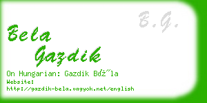 bela gazdik business card